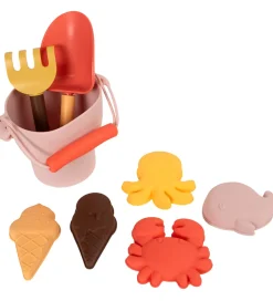 Filibabba Strandsæt - Silikone - 8 Dele - Peach Mix