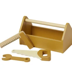 Flexa Værktøjskasse - Træ - Play - 4 Dele - Mustard/Birch Plywoo