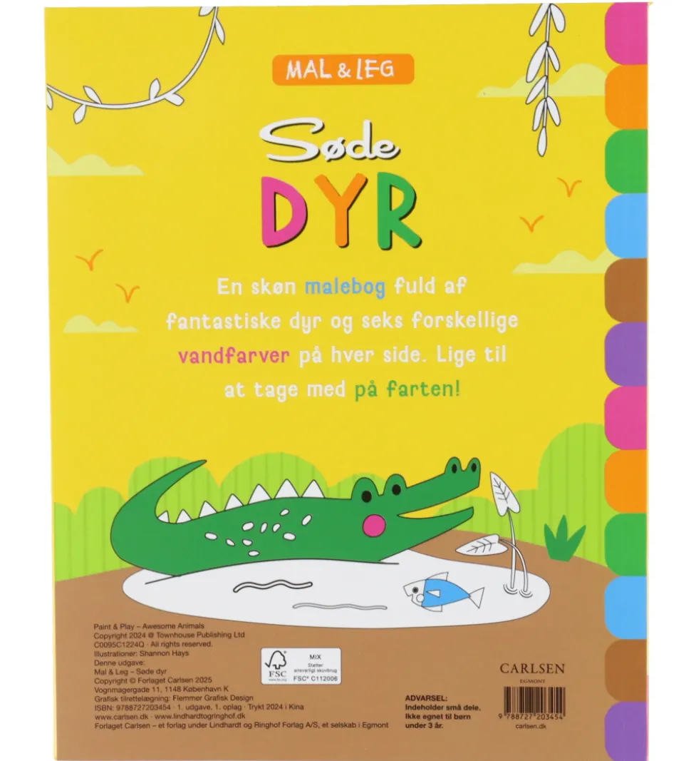 Forlaget Carlsen Malebog - Mal og leg - m. Farver og Pensel