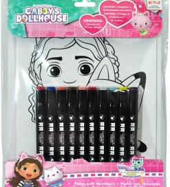 Gabby's Dollhouse Farvesæt m. 10 Tusser - Farv med Tal