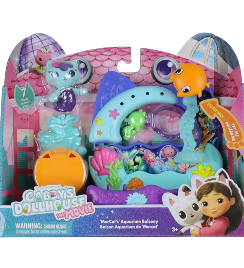 Gabby's Dollhouse Legesæt - 7 Dele - Balcony Set - MerCat's Aqua