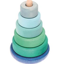Grimms Trælegetøj - Stabletårn - Blå/Grøn