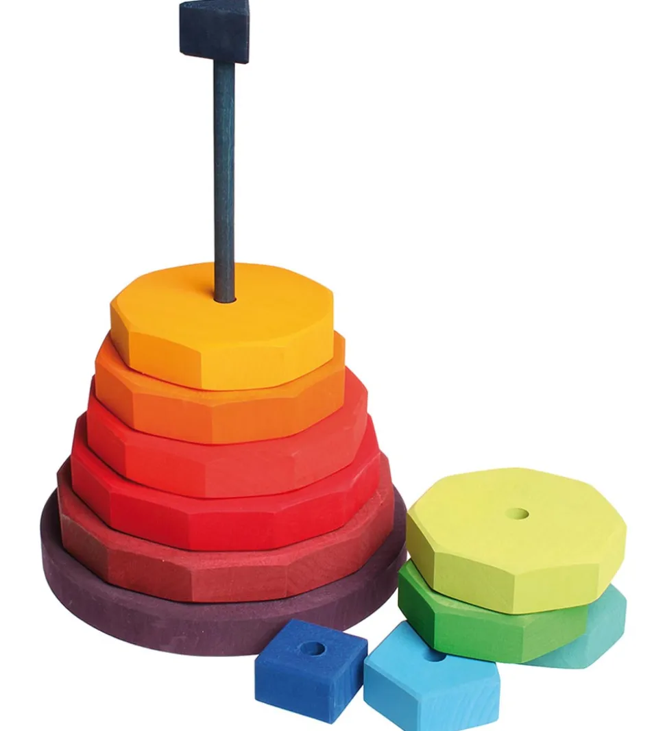 Grimms Trælegetøj - Stabletårn - 12 Dele - Multifarvet