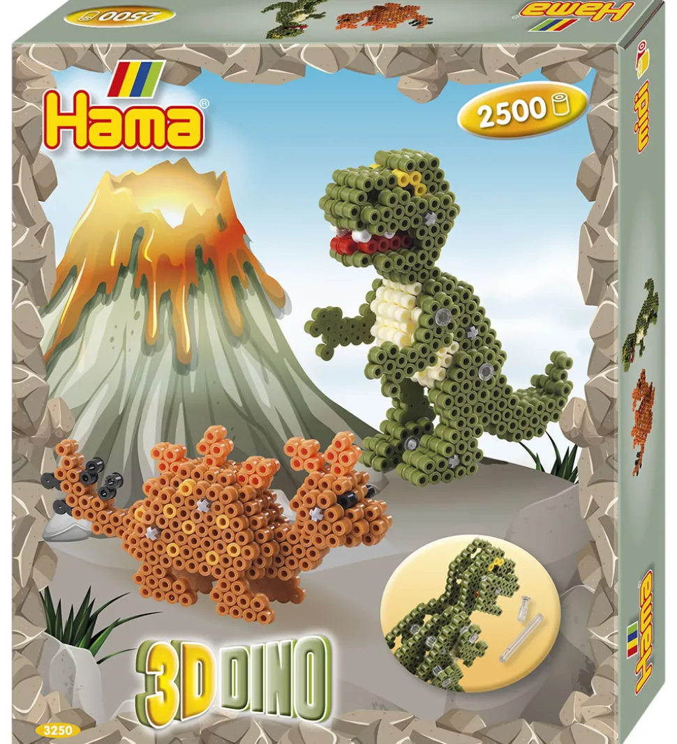 Hama Midi Gaveæske - 2500 stk - 3D Dino
