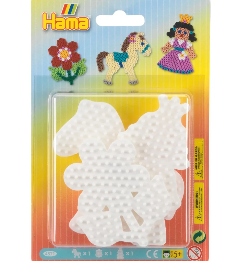 Hama Midi Perleplader - 3-pak - Blomst, Pony & Prinsesse