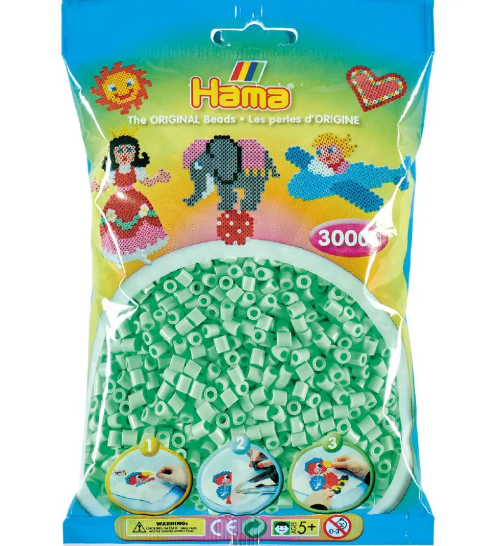 Hama Midi Perler - 3000 stk. - 98 Pastel Mint