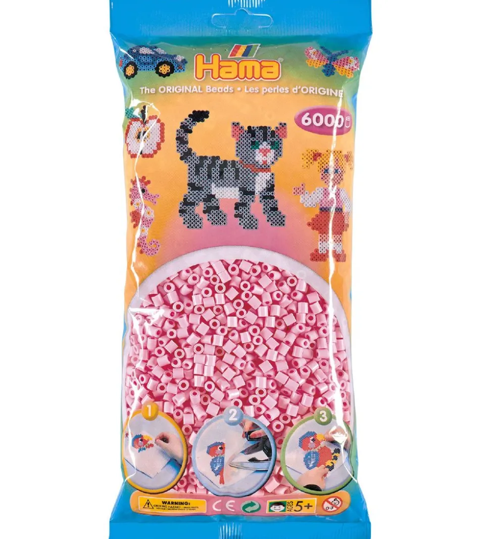Hama Midi Perler - 6000 stk. - 95 Pastel Rosa