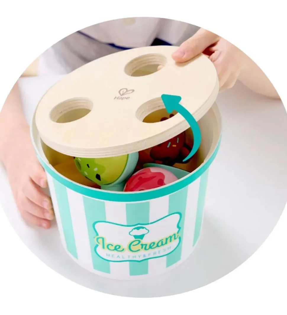 Hape Legesæt - 19 Dele - Ice Cream Buckey Playset