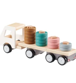 Kids Concept Stabellastbil - 38 cm - Aiden - Hvid/Natur