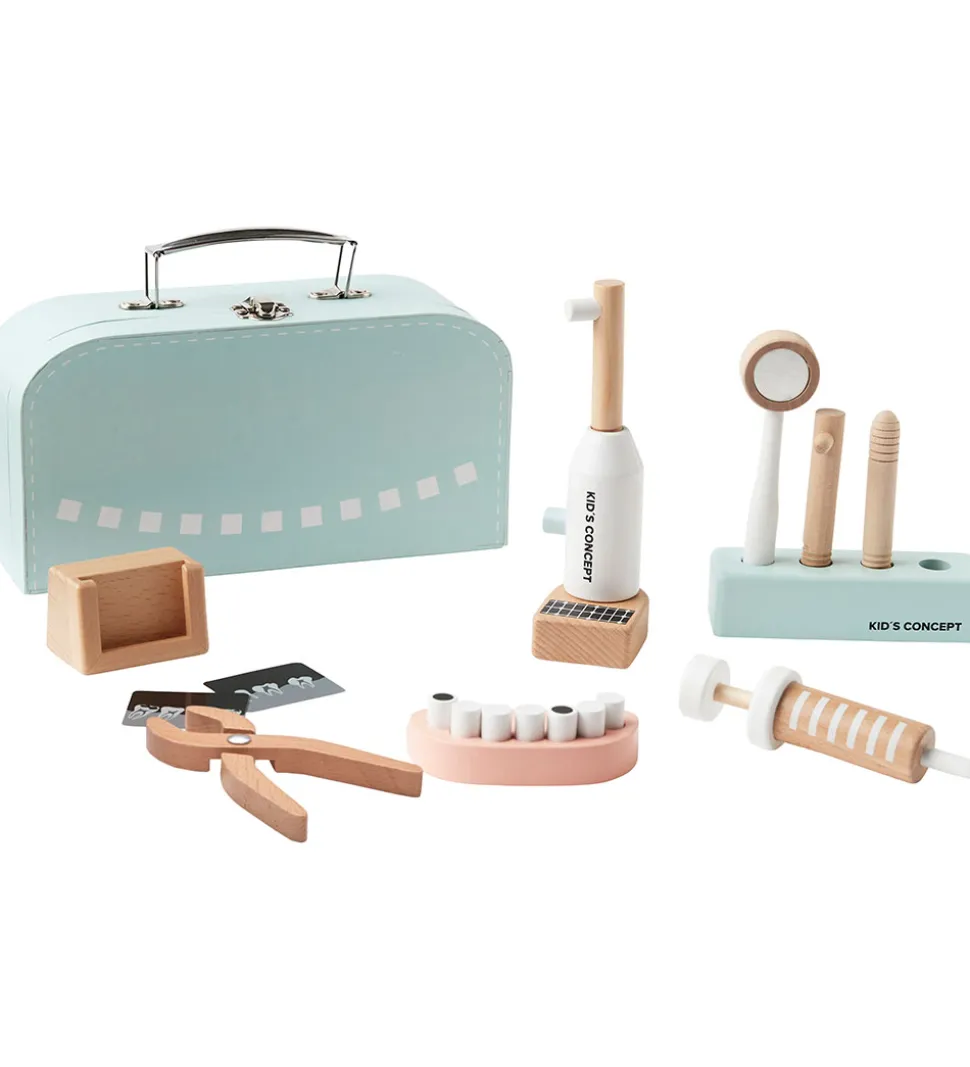 Kids Concept Trælegetøj - Tandlægesæt m. Kuffert - Træ