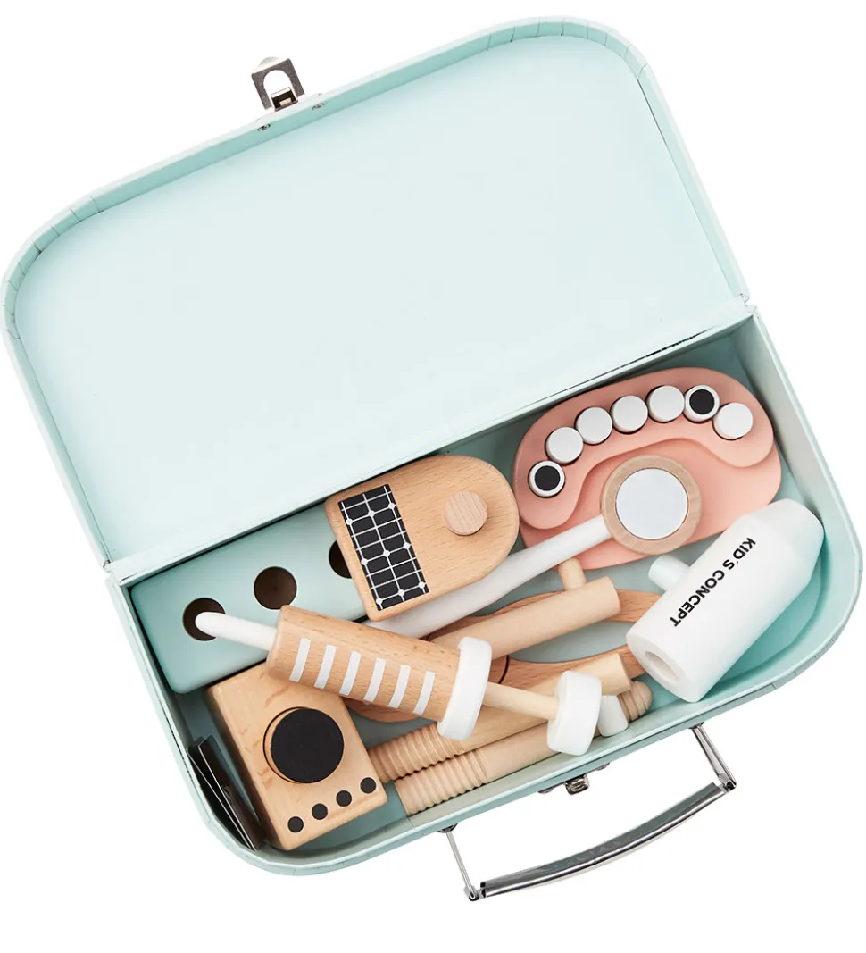 Kids Concept Trælegetøj - Tandlægesæt m. Kuffert - Træ