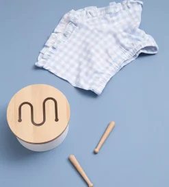 Kids Concept Trælegetøj - Tromme Mini - 16,5 x 9 cm - Hvid