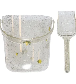 Konges Sløjd Strandsæt - Spand/Skovl - Glitter - Citron