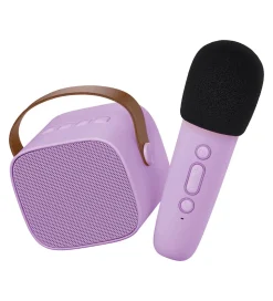 Lalarma Højtaler m. Mikrofon - Trådløs - Karaoke - Lilla