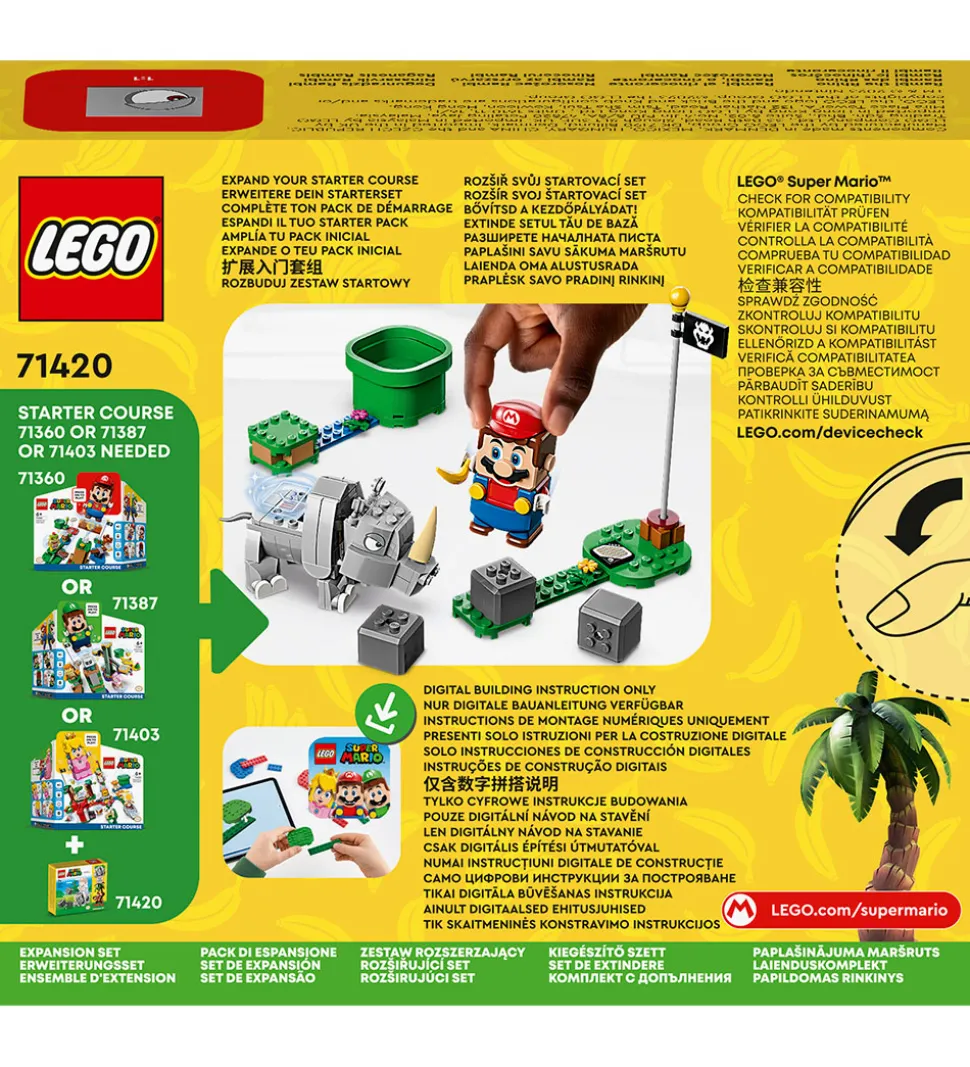 LEGO® Super Mario - Næsehornet Rambi - Udv. 71420 - 106 Dele