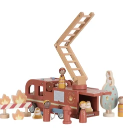Little Dutch Brandbil m. Træfigurer - Træ - Rød