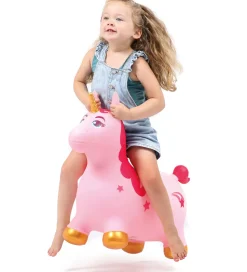 Ludi Hoppedyr - Enhjørning - Pink/Guld