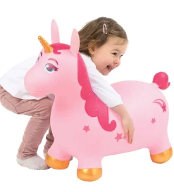 Ludi Hoppedyr - Enhjørning - Pink/Guld