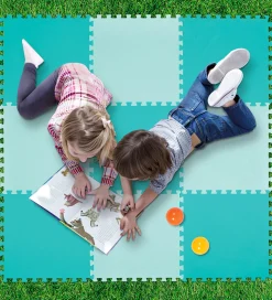 Ludi Skumgulv - 9 Dele - 145x145 cm - Grøn