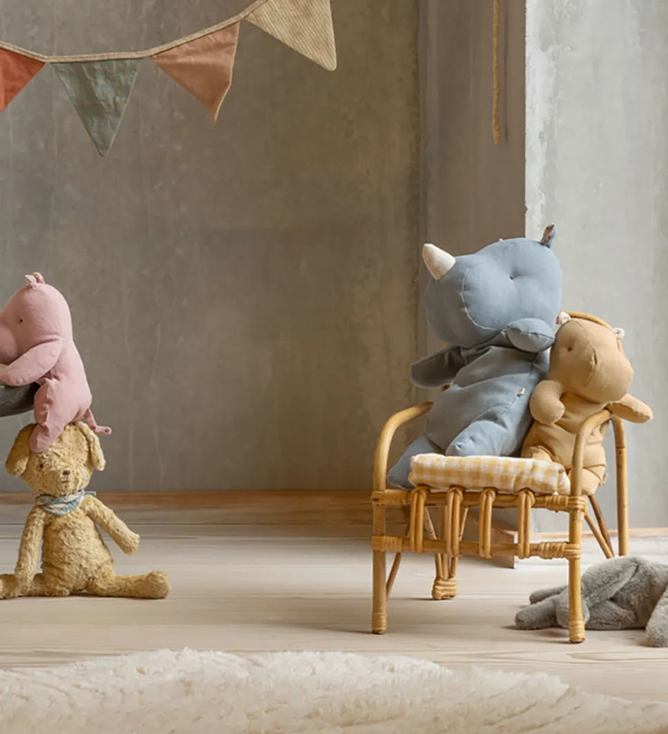 Maileg Bamse - Safari Friends - Flodhest - Lille - Råhvid