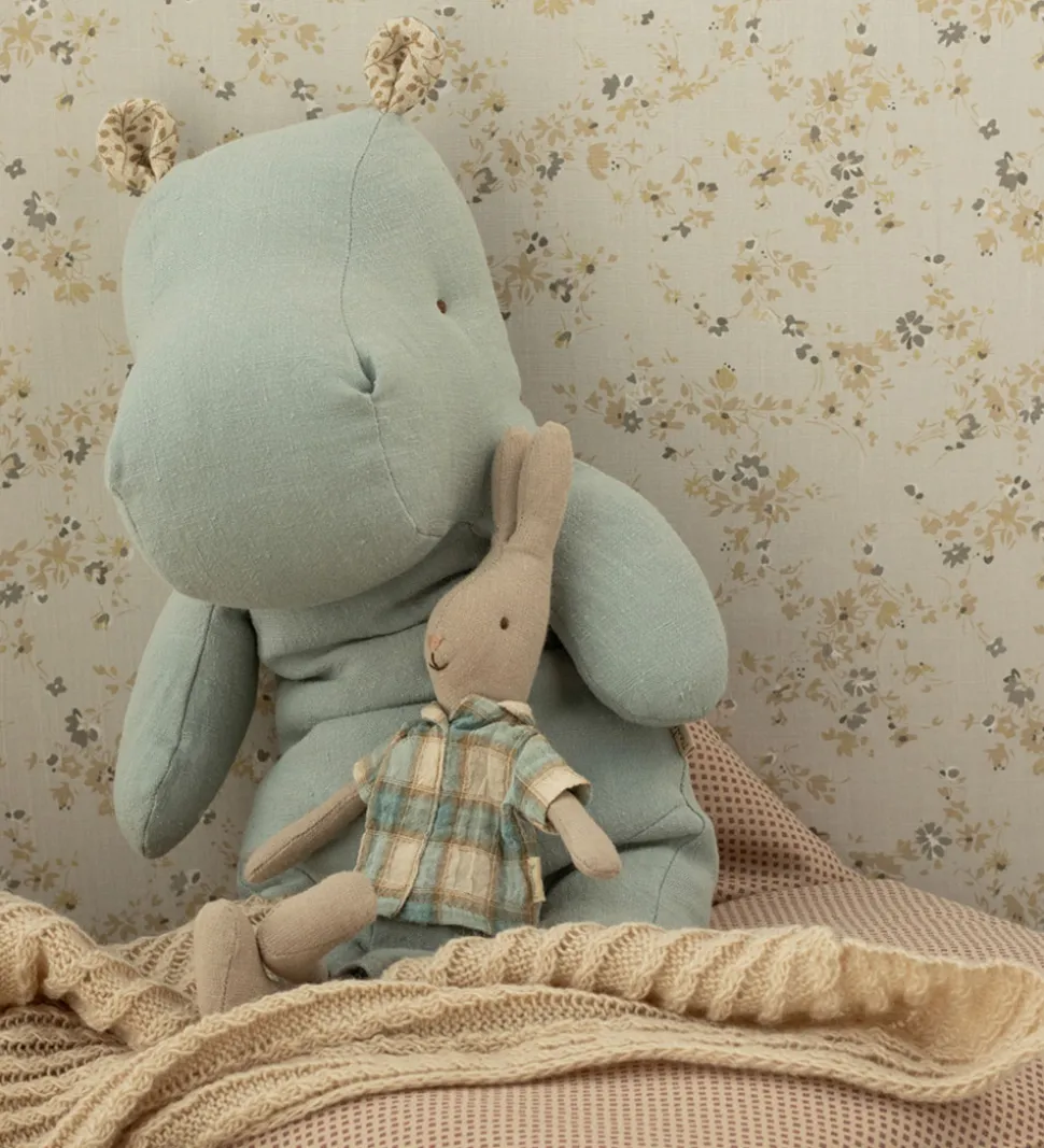 Maileg Bamse - Safari Friends - Flodhest - Medium - Blå/Grå