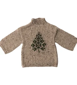 Maileg Julesweater til Nissedreng - str.6 - Beige/Juletræ