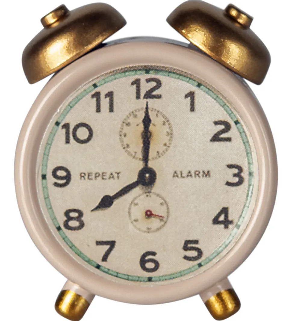 Maileg Miniature Vækkeur - Mus - Pudder