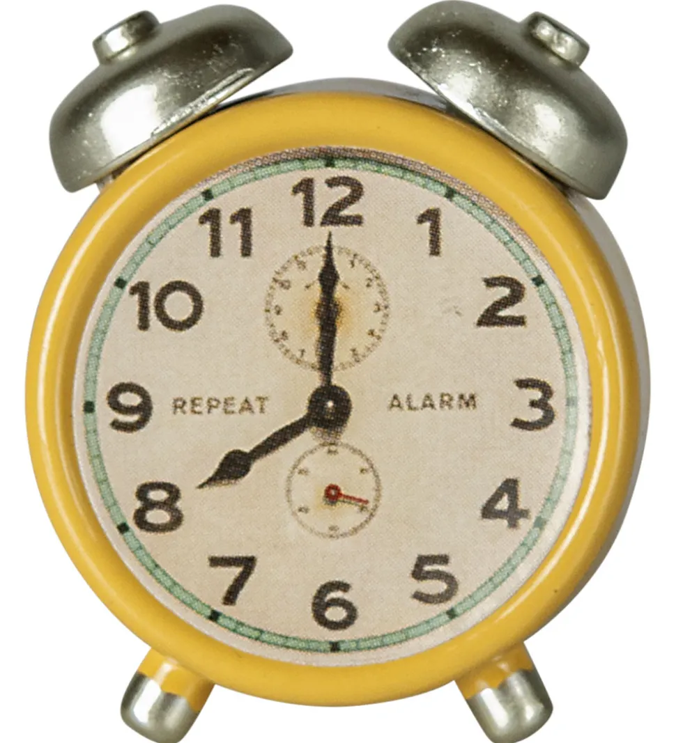 Maileg Miniature Vækkeur - Mus - Gul