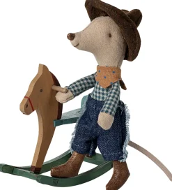 Maileg Mus - Cowboymus På Gyngehest - Lillebror