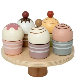 MaMaMeMo Legemad - Cupcakes På Kagefad - Træ