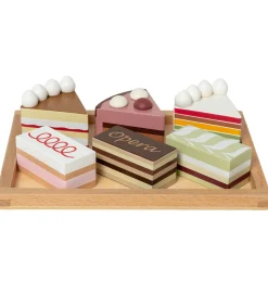 MaMaMeMo Legemad - Lagkagestykker På Fad - Træ