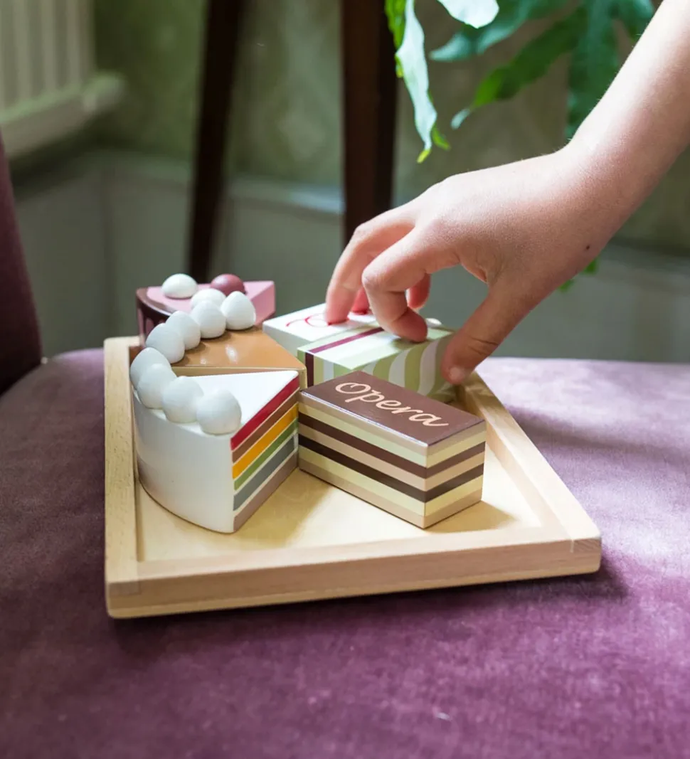 MaMaMeMo Legemad - Lagkagestykker På Fad - Træ