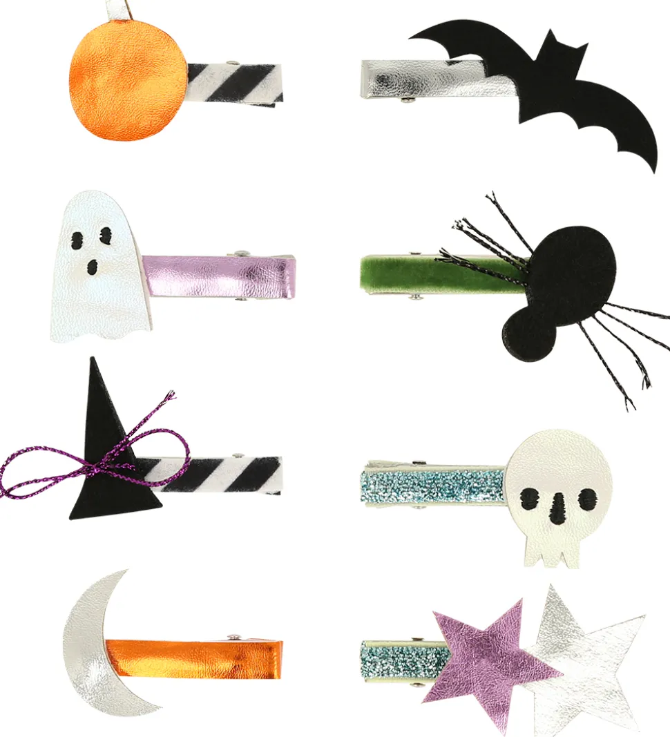 Meri Meri Hårspænder - 8-pak - 4,5 cm - Halloween Icons