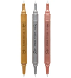 Ooly Dobbeltsidet Tuscher - 3 Stk - Modern Trio Dual Tip Metalli