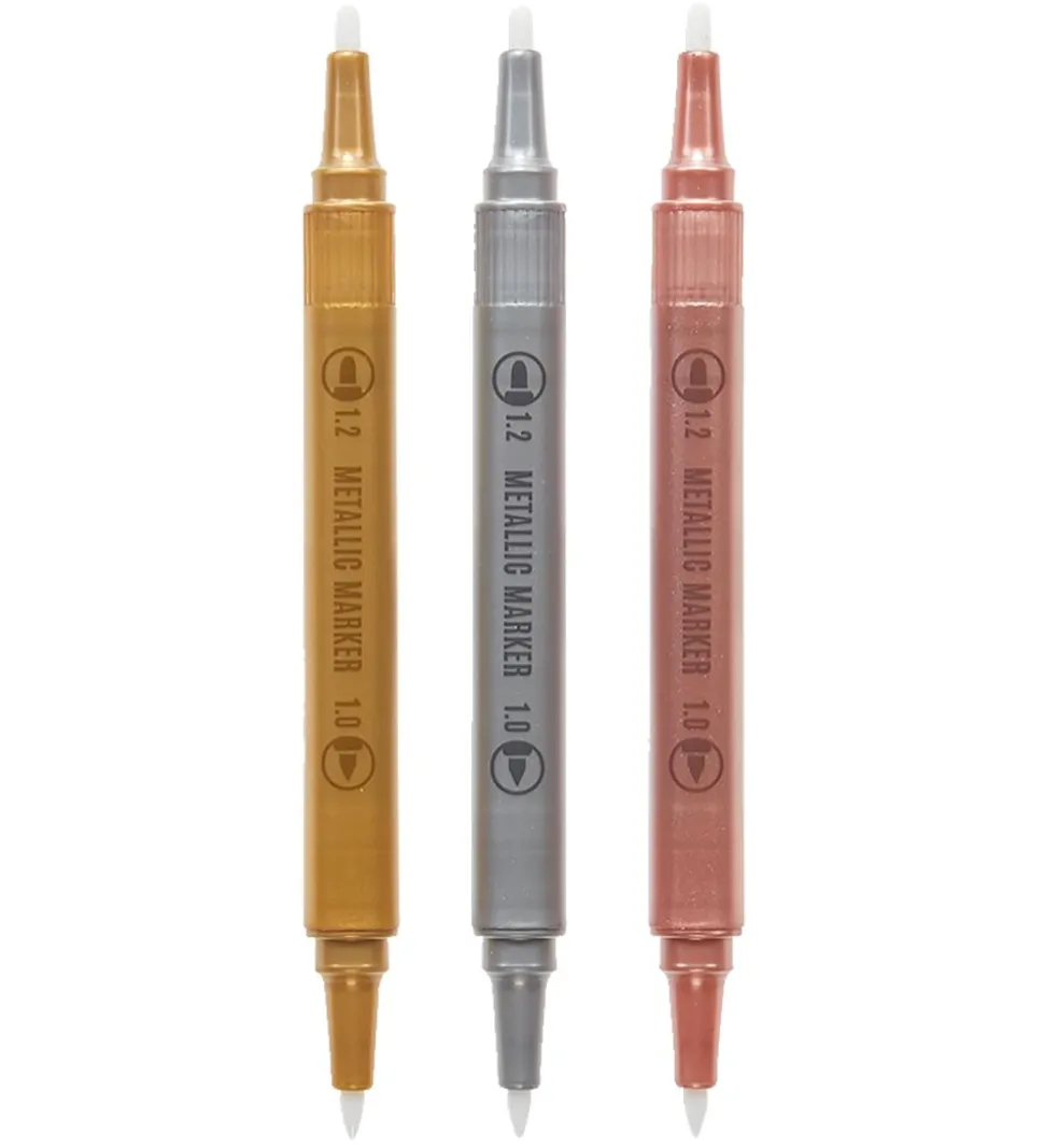 Ooly Dobbeltsidet Tuscher - 3 Stk - Modern Trio Dual Tip Metalli