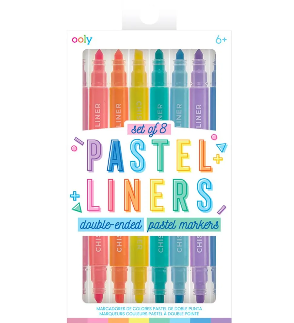 Ooly Dobbeltsidet Tuscher - 8 Stk - Pastel Liners Dual Tip Marke