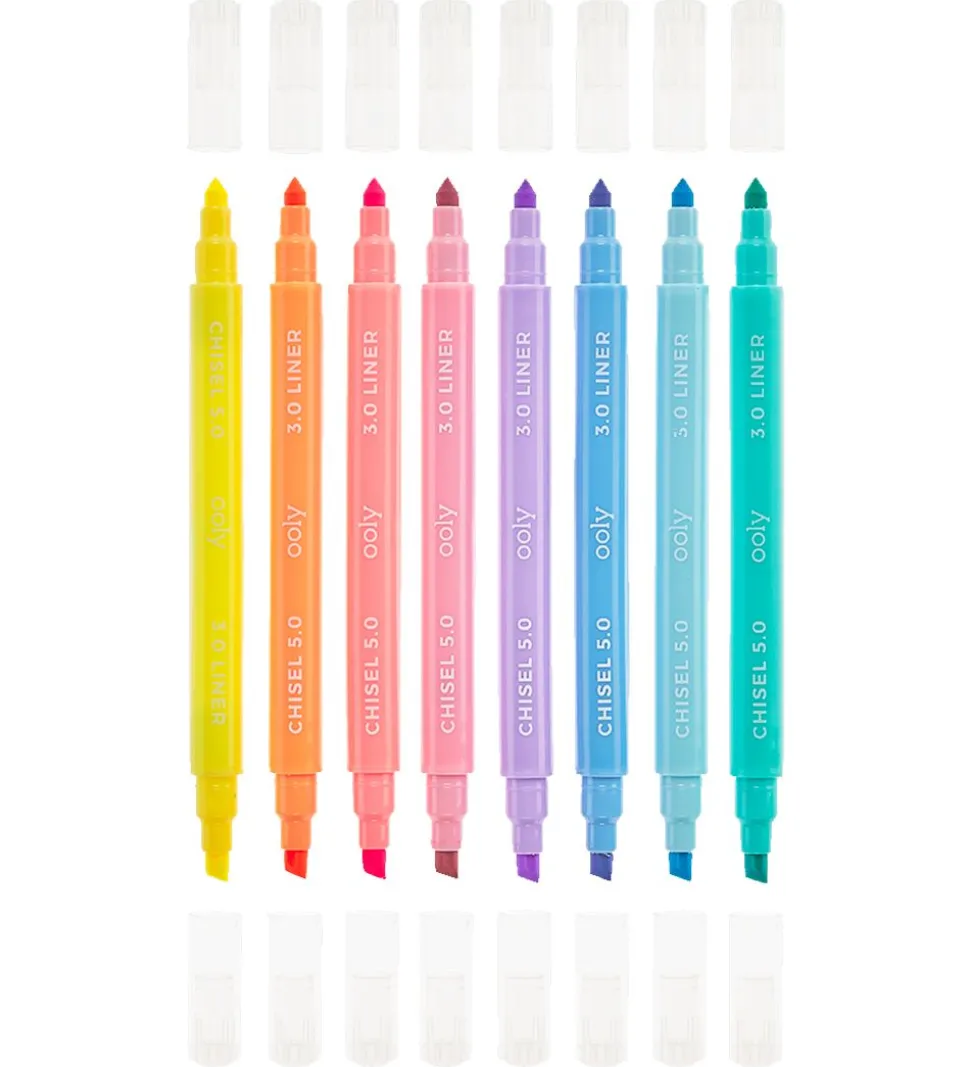 Ooly Dobbeltsidet Tuscher - 8 Stk - Pastel Liners Dual Tip Marke