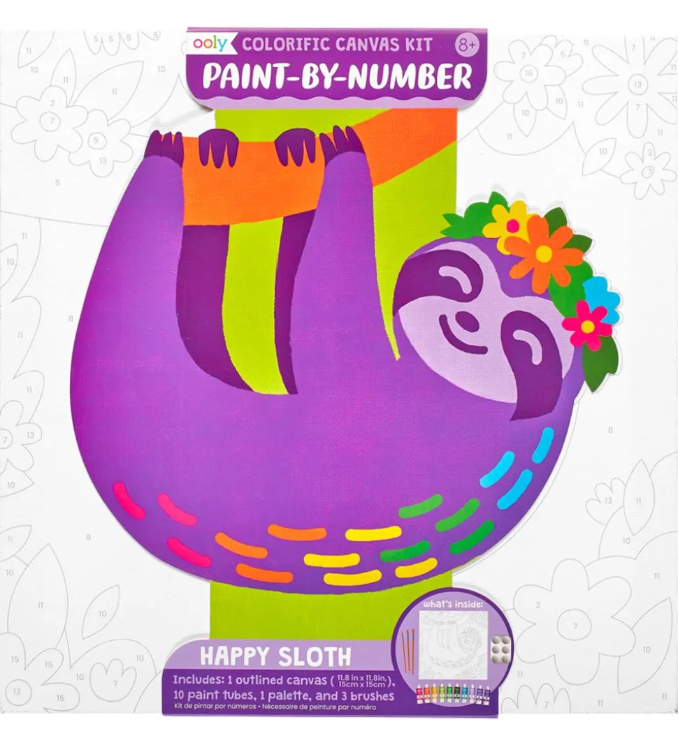 Ooly Paint By Number Sæt - Happy Sloth