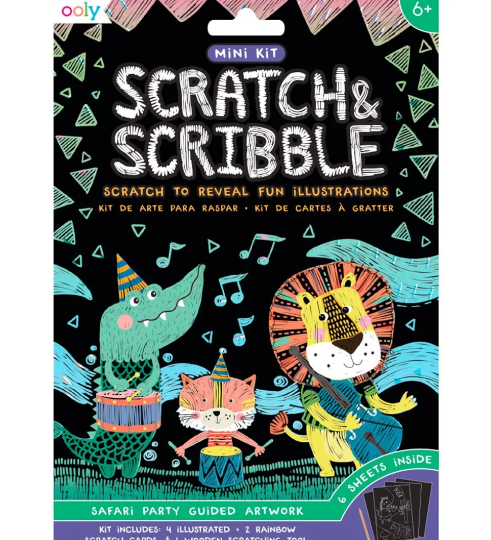 Ooly Scratch and Scribble Mini Sæt - Safari Party