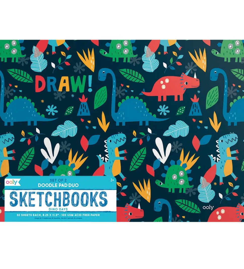 Ooly Skitsebog - 2-pak - Dino Days