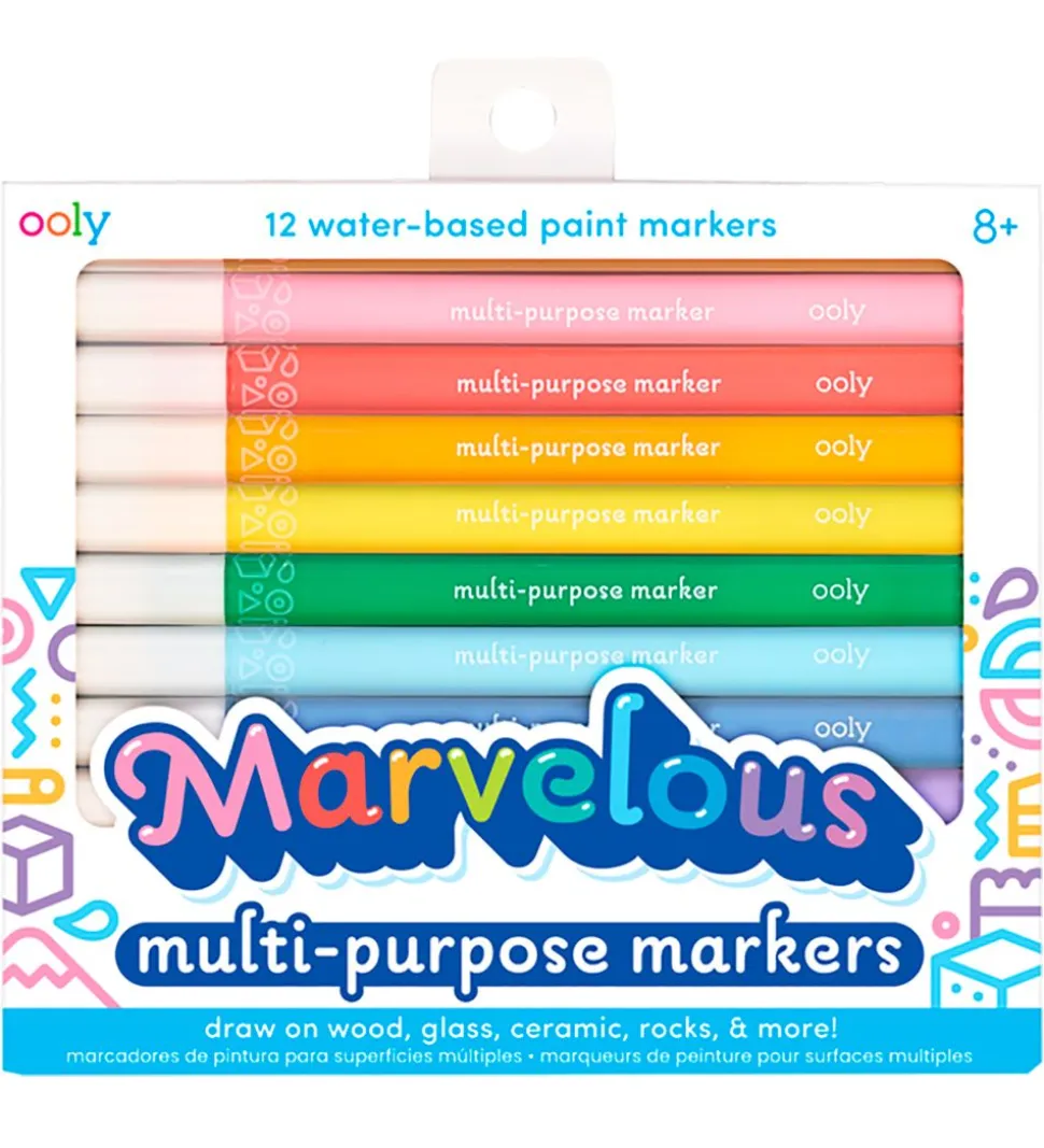 Ooly Tuscher - Vandbaseret - 12 Stk - Multifarvet