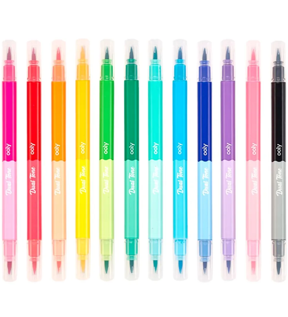 Ooly Tusher - Dual Tone - 12 Stk - Multifarve