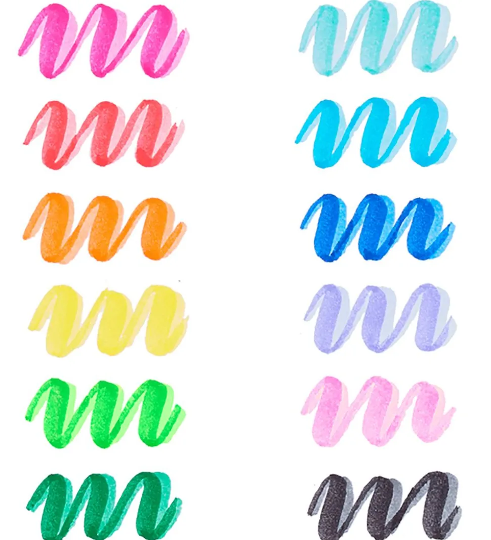 Ooly Tusher - Dual Tone - 12 Stk - Multifarve