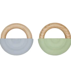 OYOY Bidering - Rainbow Teether - 2-pak - Dusty Blue/Green
