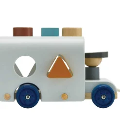 PlanToys Træklegetøj - Bus m. Puttekasse - Træ/Lyseblå