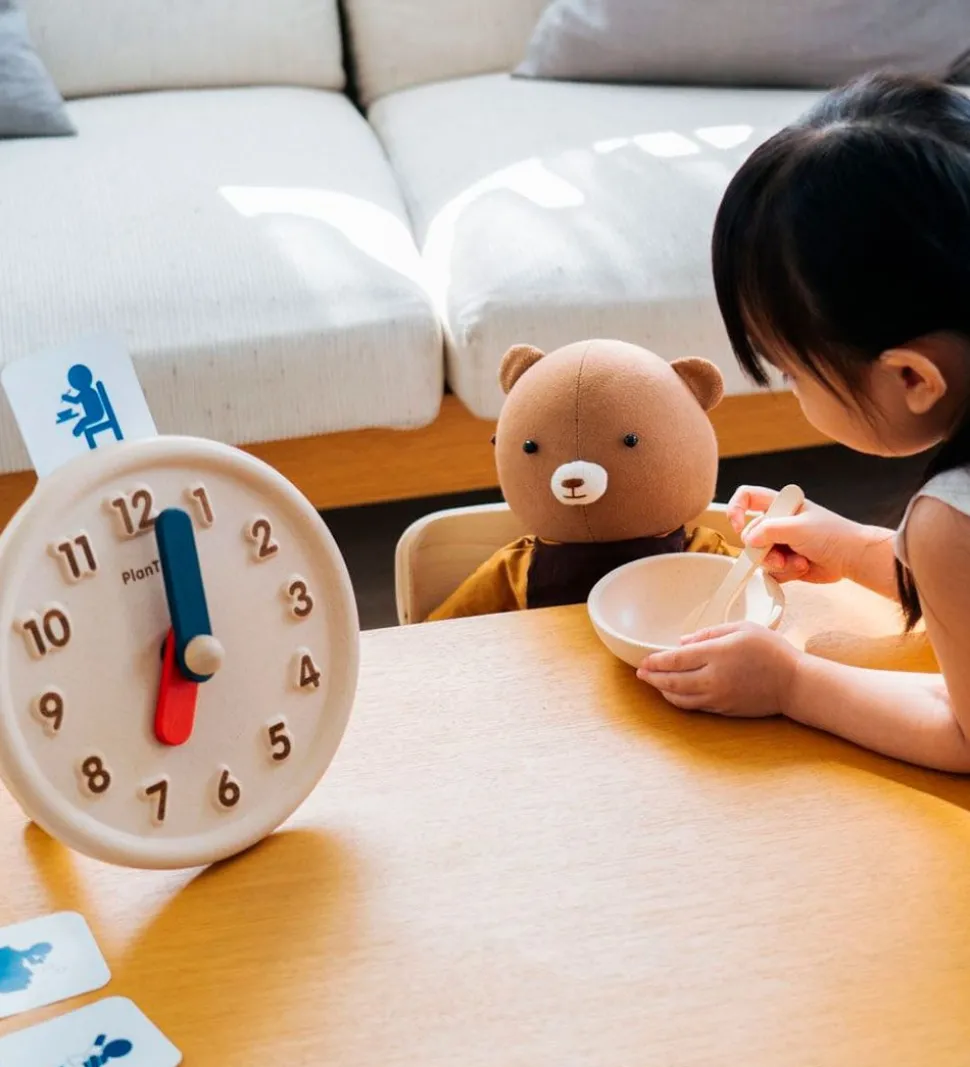 PlanToys Trælegetøj - Lær Klokken - Træ