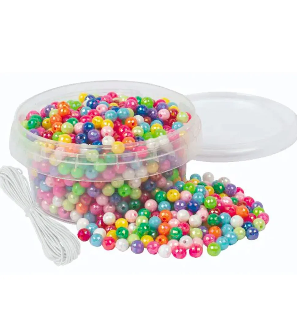 Playbox Perler - Små Glimmer Perler - 6 mm - 700 Stk