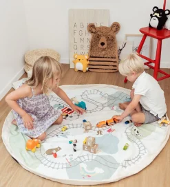 Play&Go Legetøjstæppe - Ø140 cm - Train