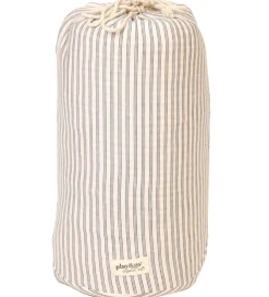 Play&Go Legetøjstæppe - Ø120 cm - Soft Organic - Stripes Blue