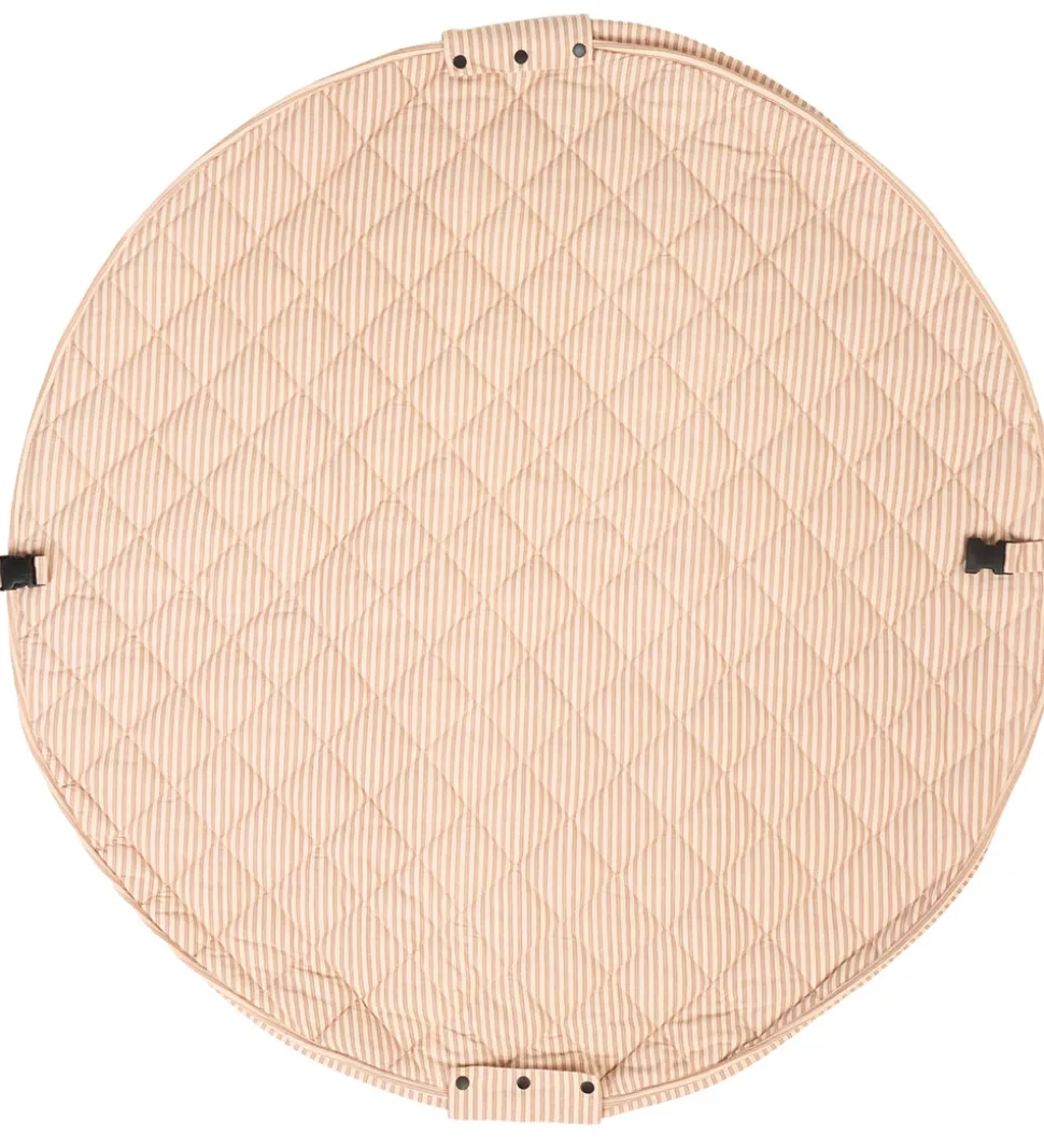 Play&Go Legetøjstæppe - Ø120 cm - Soft Organic - Stripes Brown